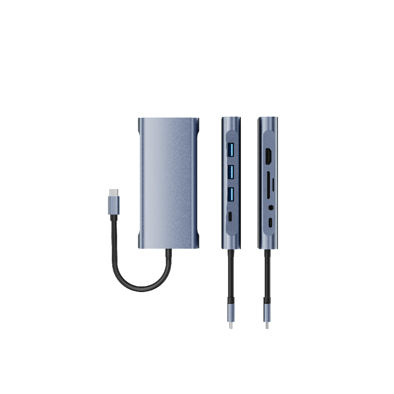 Bounn Adapter 11w1 TypeC to HDMI (4K@30Hz)+VGA+3.5mm Audio+RJ45(1000Mbps)+U