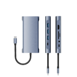 Bounn Adapter 11w1 TypeC to HDMI (4K@30Hz)+VGA+3.5mm Audio+RJ45(1000Mbps)+U