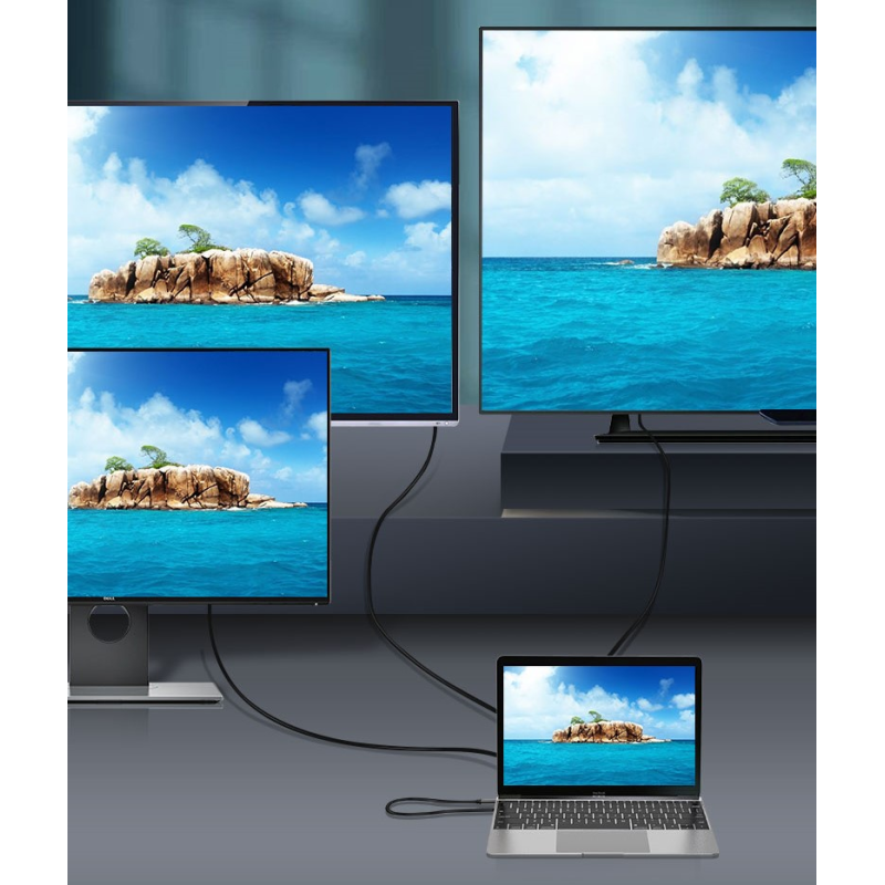 Bounn Adapter 12w1 TypeC to HDMI (4K30Hz)+DP+VGA+RJ45(1000Mbps)+USB3.0*2+US