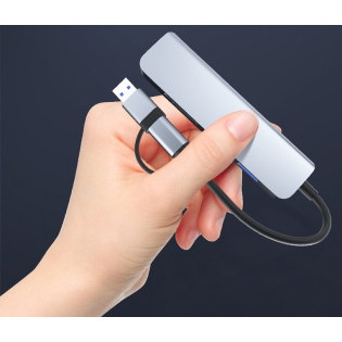 Bounn Adapter 5w2 USB/Type-C to USB3.0+USB2.0*2+SD/TF