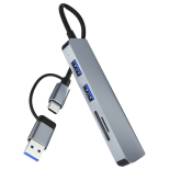Bounn Adapter 5w2 USB/Type-C to USB3.0+USB2.0*2+SD/TF
