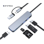 Bounn Adapter 5w2 USB/Type-C to USB3.0+USB2.0*2+SD/TF