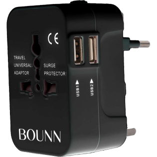 Bounn przejściówka do gniazdka angielsko polska EU UK USA 2x USB