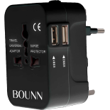 Bounn przejściówka do gniazdka angielsko polska EU UK USA 2x USB