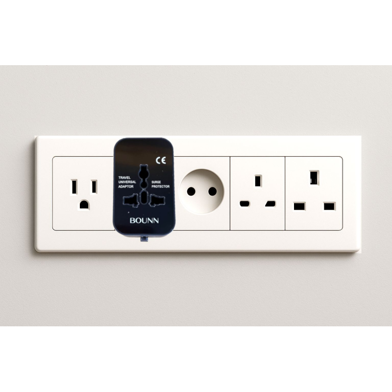 Bounn przejściówka do gniazdka angielsko polska EU UK USA 2x USB
