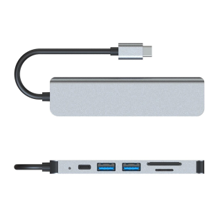 Hub 6w1 USB-C HDMI 4K30hz USB C USB3.0 USB2.0 + SD/TF