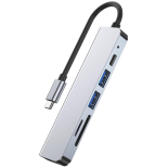 Hub 6w1 USB-C HDMI 4K30hz USB C USB3.0 USB2.0 + SD/TF