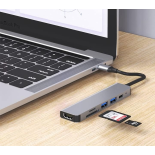 Hub 6w1 USB-C HDMI 4K30hz USB C USB3.0 USB2.0 + SD/TF
