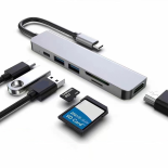 Hub 6w1 USB-C HDMI 4K30hz USB C USB3.0 USB2.0 + SD/TF