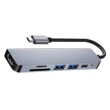 Hub 6w1 USB-C HDMI 4K30hz USB C USB3.0 USB2.0 + SD/TF