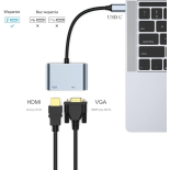 Adapter TYPE C/HDMI 4k 30hz+VGA