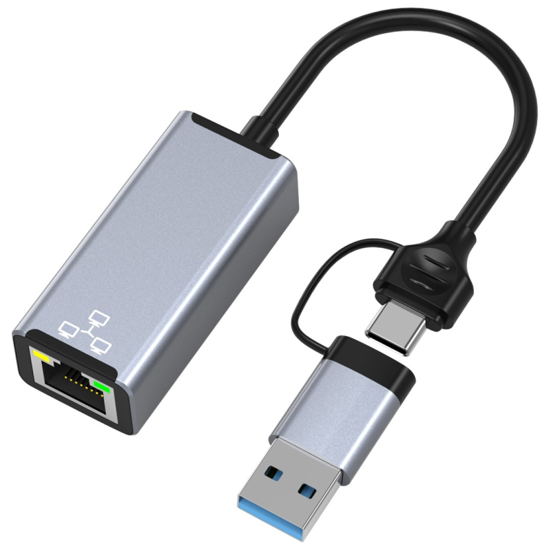 Adapter USB/TYPE C Ethernet 1000Mbps