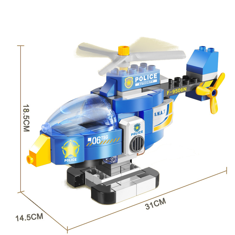 Klocki konstrukcyjne helikopter niebieski 120 elementów