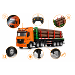 Samochód ciężarowy z naczepą do transportu drewna zdalnie sterowany 1:18 RC