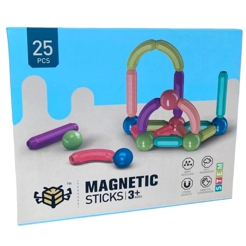 Klocki Magnetyczne Duże 25 Elementów Dla Dzieci +3 lata