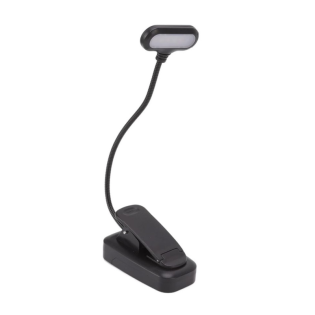 Lampka LED nocna z klipsem na książkę czarna