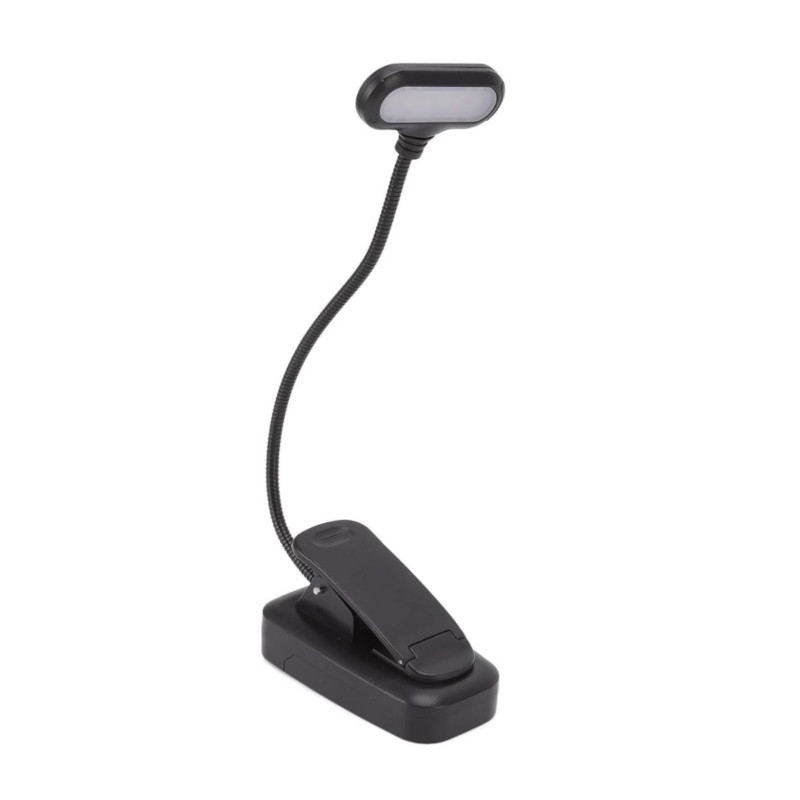 Lampka LED nocna z klipsem na książkę czarna