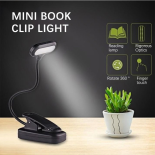 Lampka LED nocna z klipsem na książkę czarna