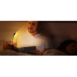 Lampka LED nocna z klipsem na książkę USB czarna