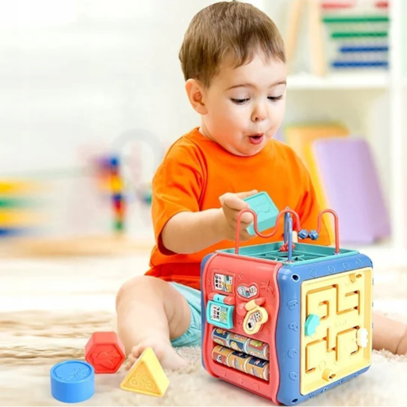 Edukacyjna kostka 8w1 sorter dla dzieci 18 m+