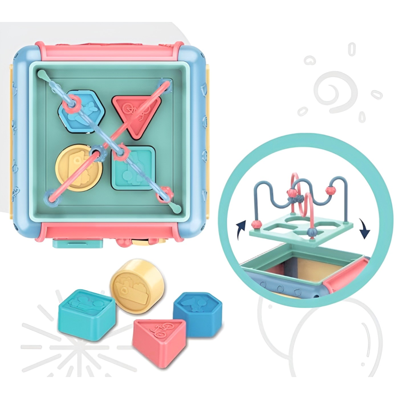 Edukacyjna kostka 8w1 sorter dla dzieci 18 m+