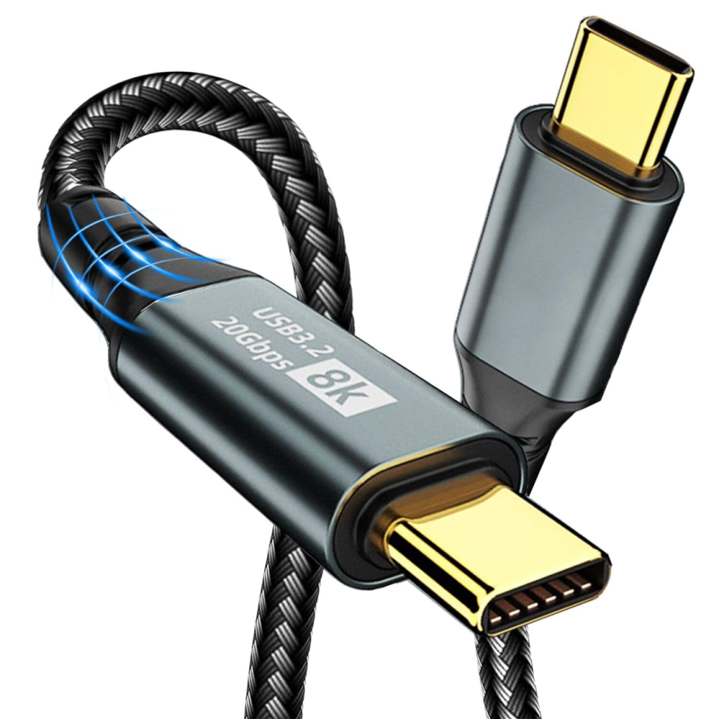 Kabel USB C szybkie ładowanie do USB-C 3.2 20V/5A 100W 20Gbps 8K | 2m