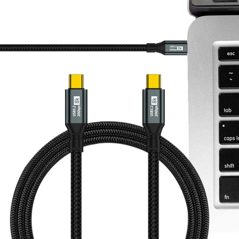 Kabel USB C szybkie ładowanie do USB-C 3.2 20V/5A 100W 20Gbps 8K | 2m