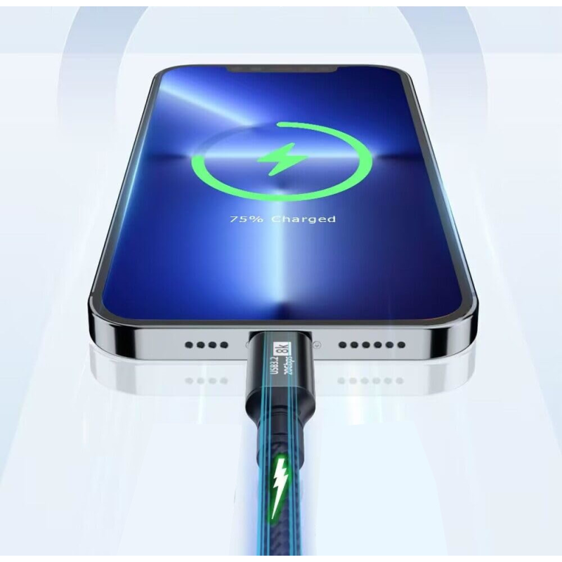 Kabel USB C szybkie ładowanie do USB-C 3.2 | 20V/5A 100W 20Gbps 8K | 3m