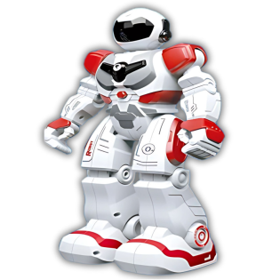 Robot zdalnie sterowany biało - czerwony