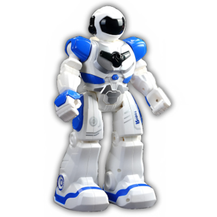 Robot zdalnie sterowany biało - niebieski