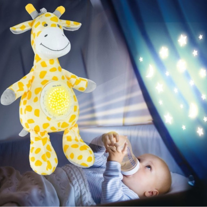 Lampka nocna dla dzieci projektor z dźwiękami żyrafka