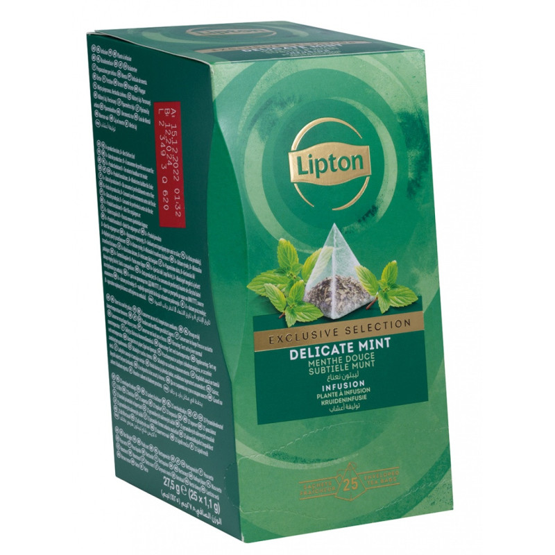 Herbata LIPTON Exclusive Selection, piramidki, delikatna mięta, 25 kopert