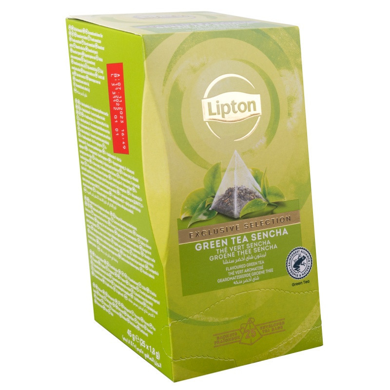 Herbata LIPTON Exclusive Selection, piramidki, zielona sencha, 25 kopert
