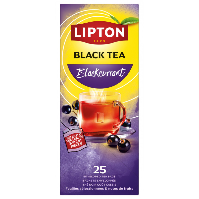 Herbata LIPTON Feel Good Selection, Refresh, czarna porzeczka, 25 kopert